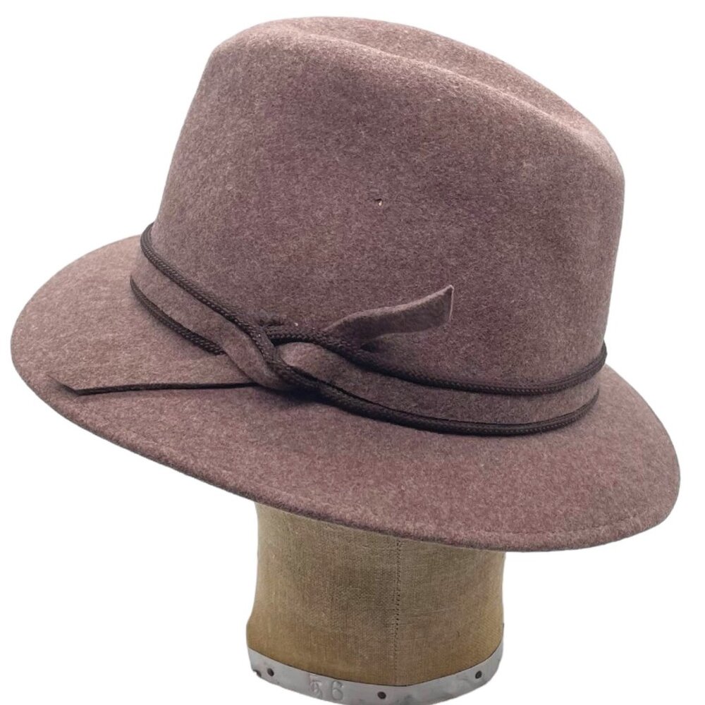 Vintage 60s George Bollman for Robinson's 100% Wool Ladies Brown Fedora Hat